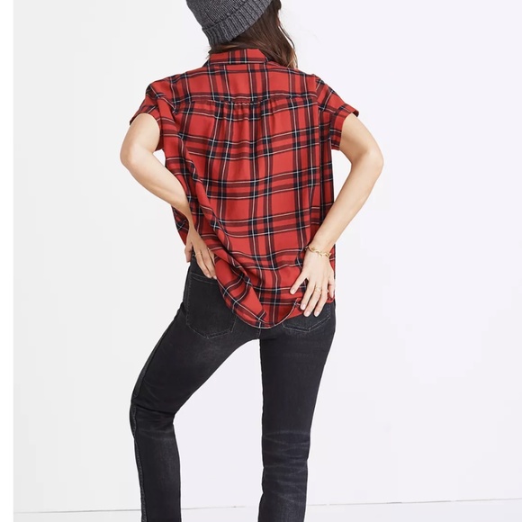 Madewell Central Shirt in Dahl Plaid Red XS - Picture 3 of 14